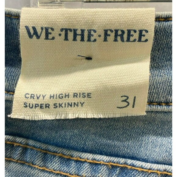 Vintage Free People We The Free Curvy High Rise Super Skinny Jeans Size 31 x 28 - Picture 9 of 10